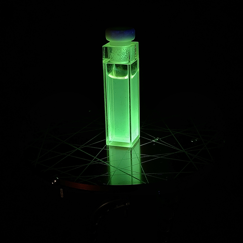 Yellow highlighter Dye illuminated with 365nm UV